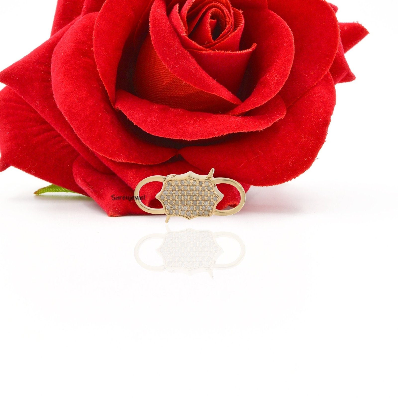9K Gold Diamond Padlock Pendant: Pave Jewelry, 18 inch Chain - View 4 - Suren Jewels | SKU: SJP33-9KYGCZ-N47-18I 9K Gold Diamond Padlock Pendant: Pave Jewelry, 18 inch Chain - View 4 - Suren Jewels | SKU: SJP33-9KYGCZ-N47-18I