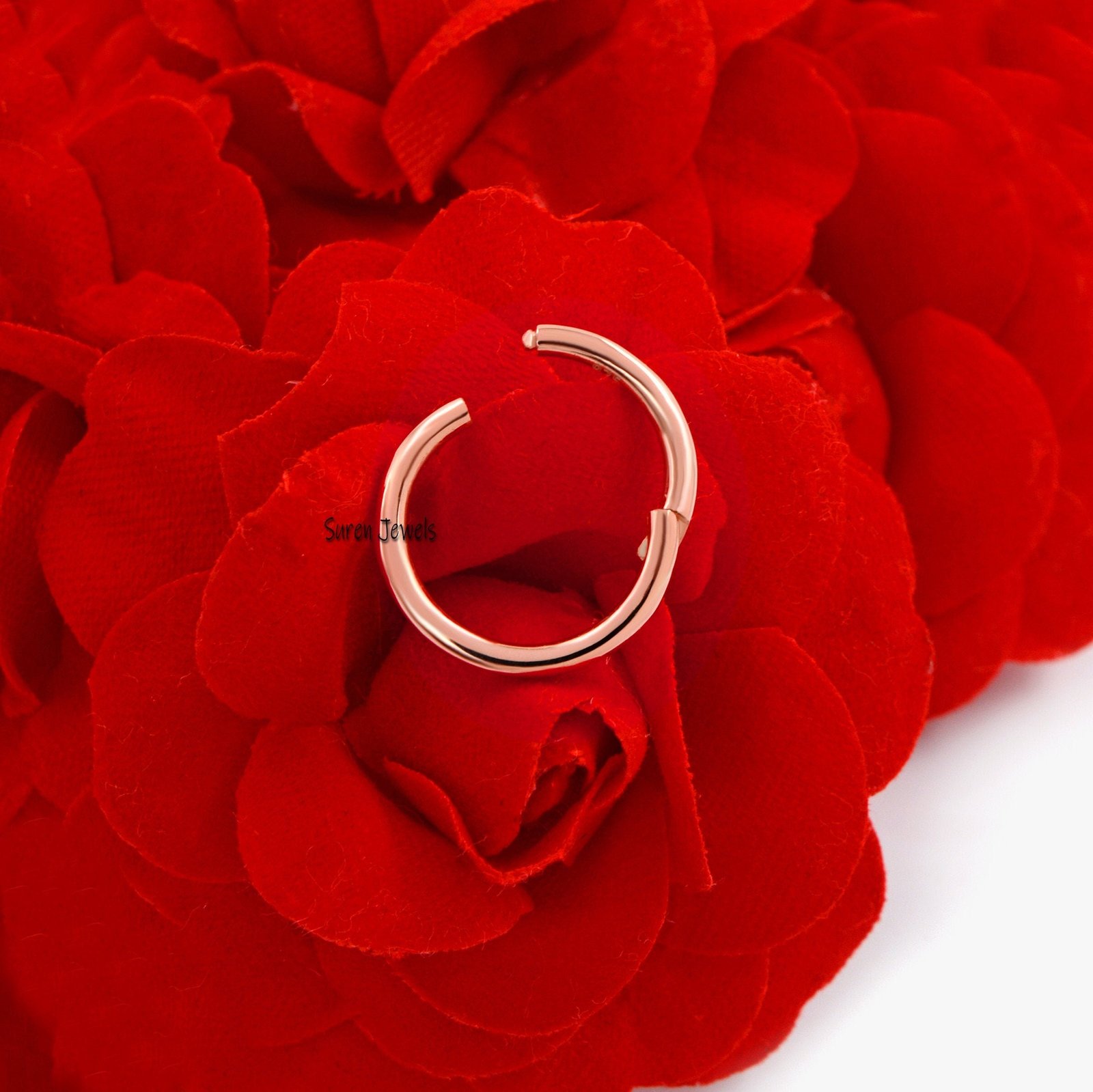 9k Gold Hinged Clicker Ring: Thin Charm Enhancer (15MM) - Suren Jewels | SKU: SJP681-9KYG-15M 9k Gold Hinged Clicker Ring: Thin Charm Enhancer (15MM) - Suren Jewels | SKU: SJP681-9KYG-15M
