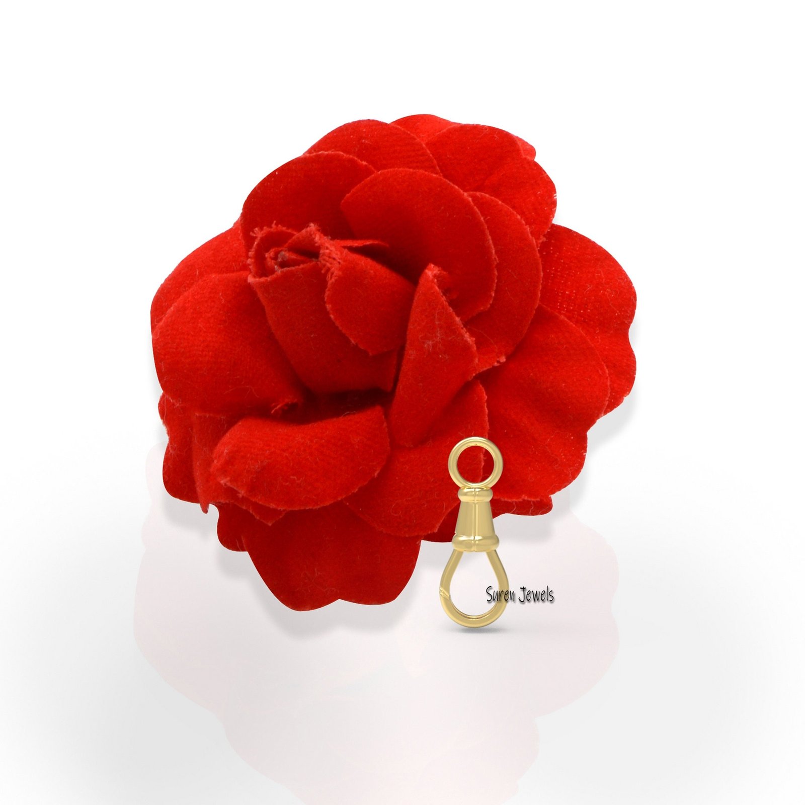 9k Gold Swivel Push Lock: Handmade Pendant Enhancer (18x7 mm) - View 3 - Suren Jewels | SKU: SJF214-9KYG 9k Gold Swivel Push Lock: Handmade Pendant Enhancer (18x7 mm) - View 3 - Suren Jewels | SKU: SJF214-9KYG