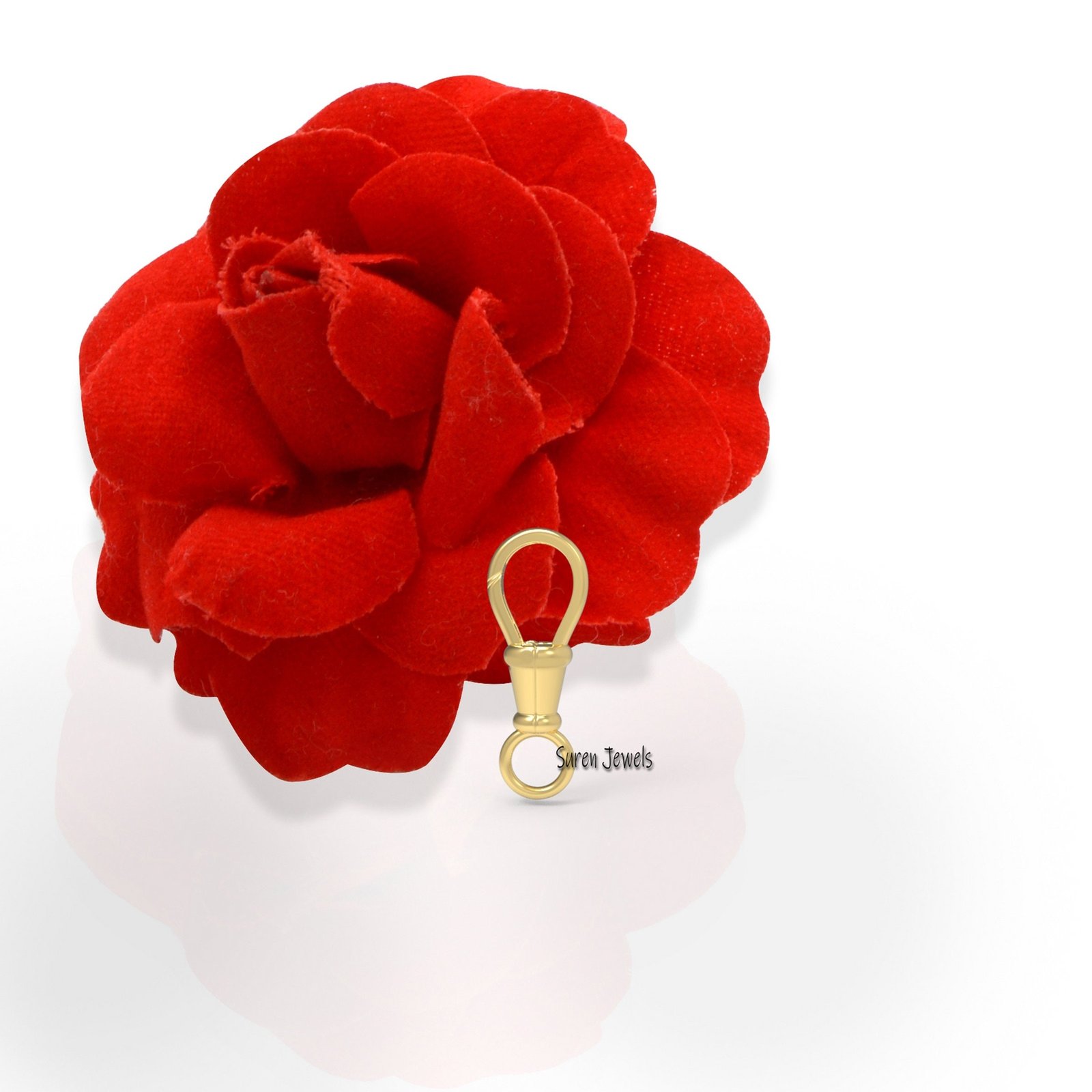 9k Gold Swivel Push Lock: Handmade Pendant Enhancer (18x7 mm) - View 5 - Suren Jewels | SKU: SJF214-9KYG 9k Gold Swivel Push Lock: Handmade Pendant Enhancer (18x7 mm) - View 5 - Suren Jewels | SKU: SJF214-9KYG