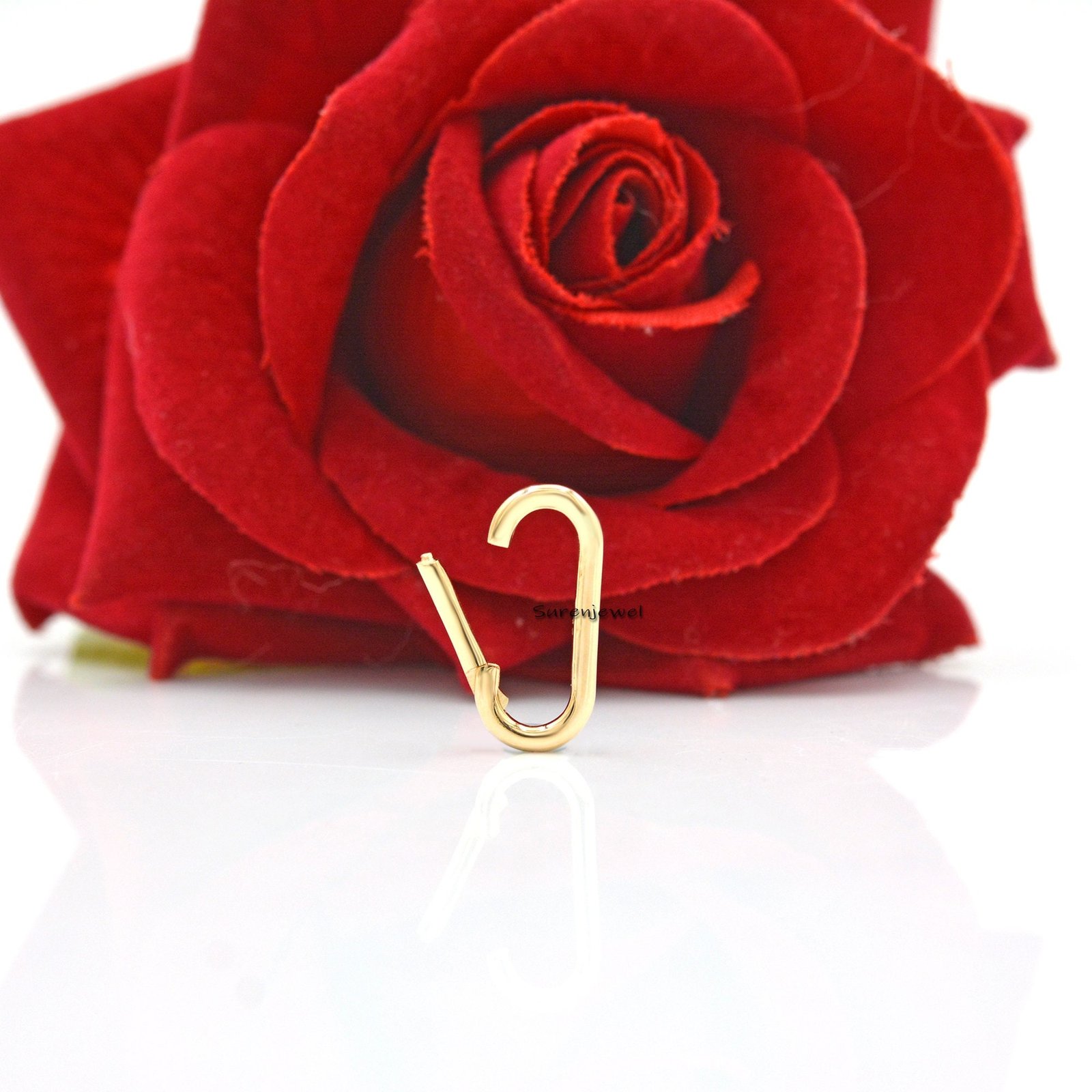 9K Yellow Gold Charm Enhancer: Diamond Lock Pendant (20x10mm) - View 2 - Suren Jewels | SKU: SJP575-14KYGBSP 9K Yellow Gold Charm Enhancer: Diamond Lock Pendant (20x10mm) - View 2 - Suren Jewels | SKU: SJP575-14KYGBSP