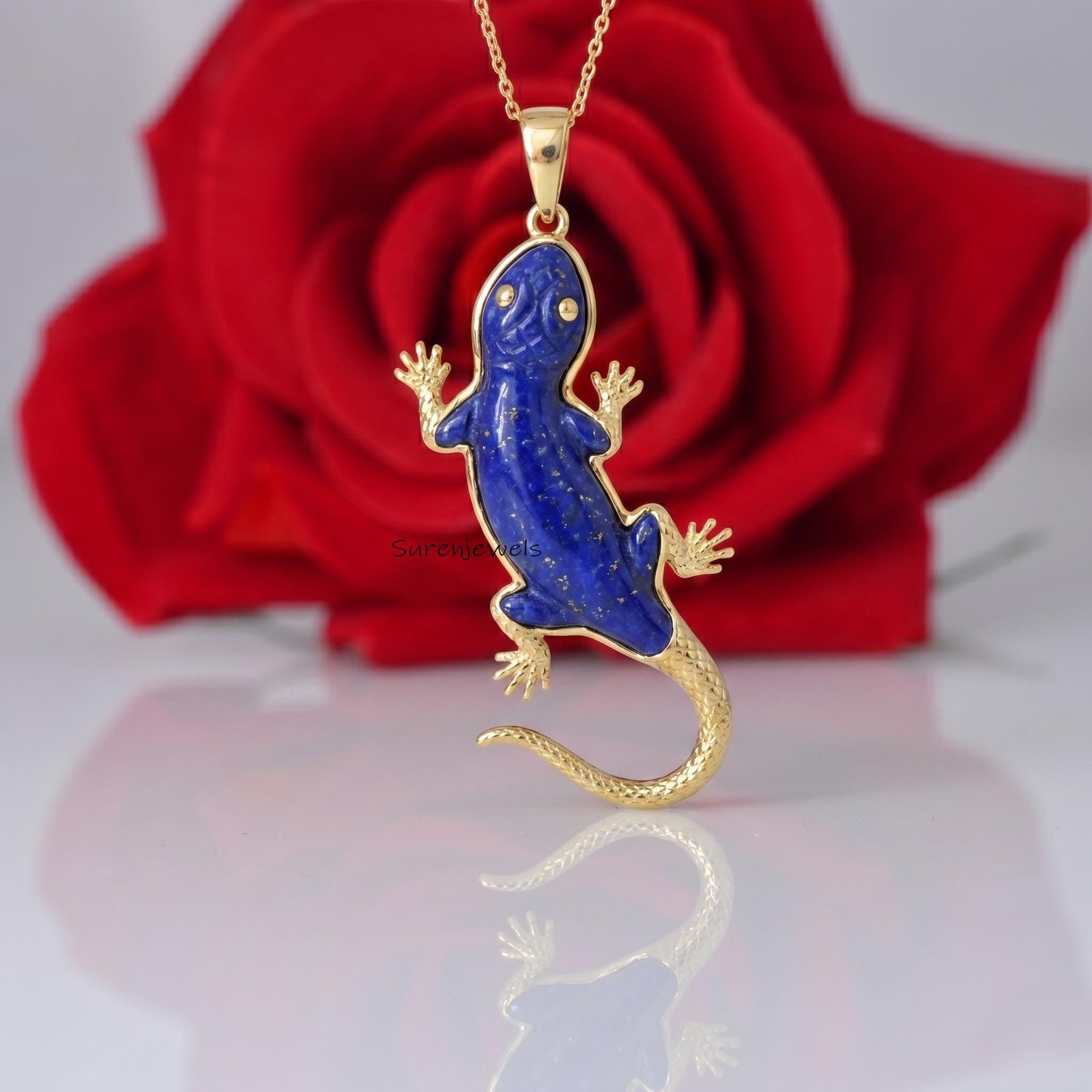 Carved Gemstone 14K Gold Lizard Pendant, handmade Lizard Pendant, Gemstone Lizard Animal Jewelry, Designer Lizard Pendant, L Carved Gemstone 14K Gold Lizard Pendant, handmade Lizard Pendant, Gemstone Lizard Animal Jewelry, Designer Lizard Pendant, L