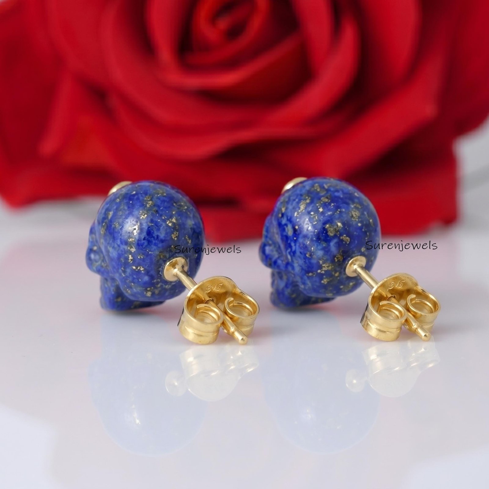 Carving 14K Gold Gemstone Skull Studs, Handmade Skull Stud Earrings, Designer Carving Skull Earrings, Carved Skull Studs, 14K Carving 14K Gold Gemstone Skull Studs, Handmade Skull Stud Earrings, Designer Carving Skull Earrings, Carved Skull Studs, 14K