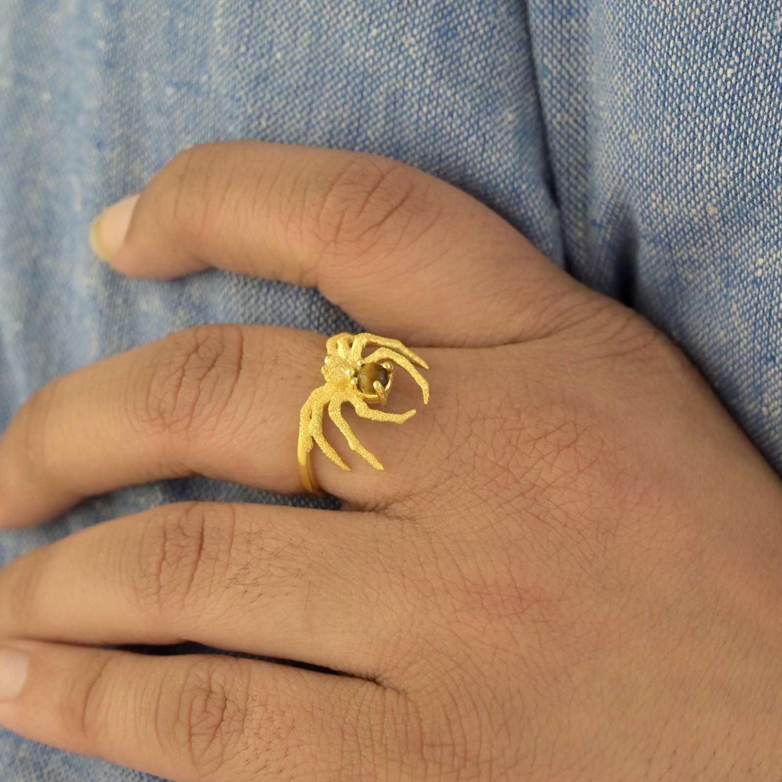 Citrine Spider Ring, Solid Gold Spider Jewelry, Nature Inspired Statement Ring, Creepy Cute Insect Ring, Bold Jewelry, Handma Citrine Spider Ring, Solid Gold Spider Jewelry, Nature Inspired Statement Ring, Creepy Cute Insect Ring, Bold Jewelry, Handma