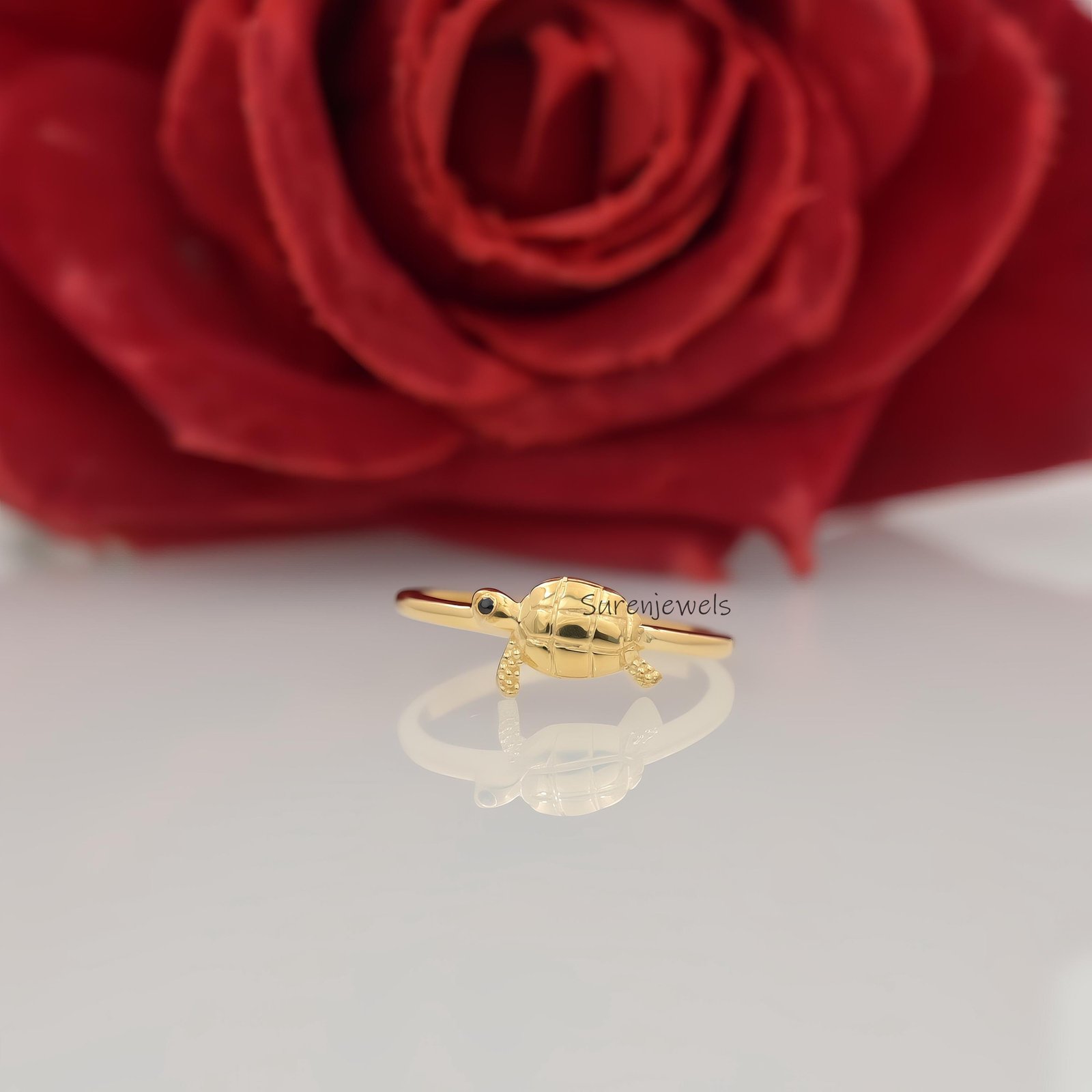 Dainty 14k Gold Turtle Ring: Handmade Animal Jewelry - Suren Jewels | SKU: SJR3354-SLYG-US-4.5,SJR2901-SLYG-US-6 Dainty 14k Gold Turtle Ring: Handmade Animal Jewelry - Suren Jewels | SKU: SJR3354-SLYG-US-4.5,SJR2901-SLYG-US-6