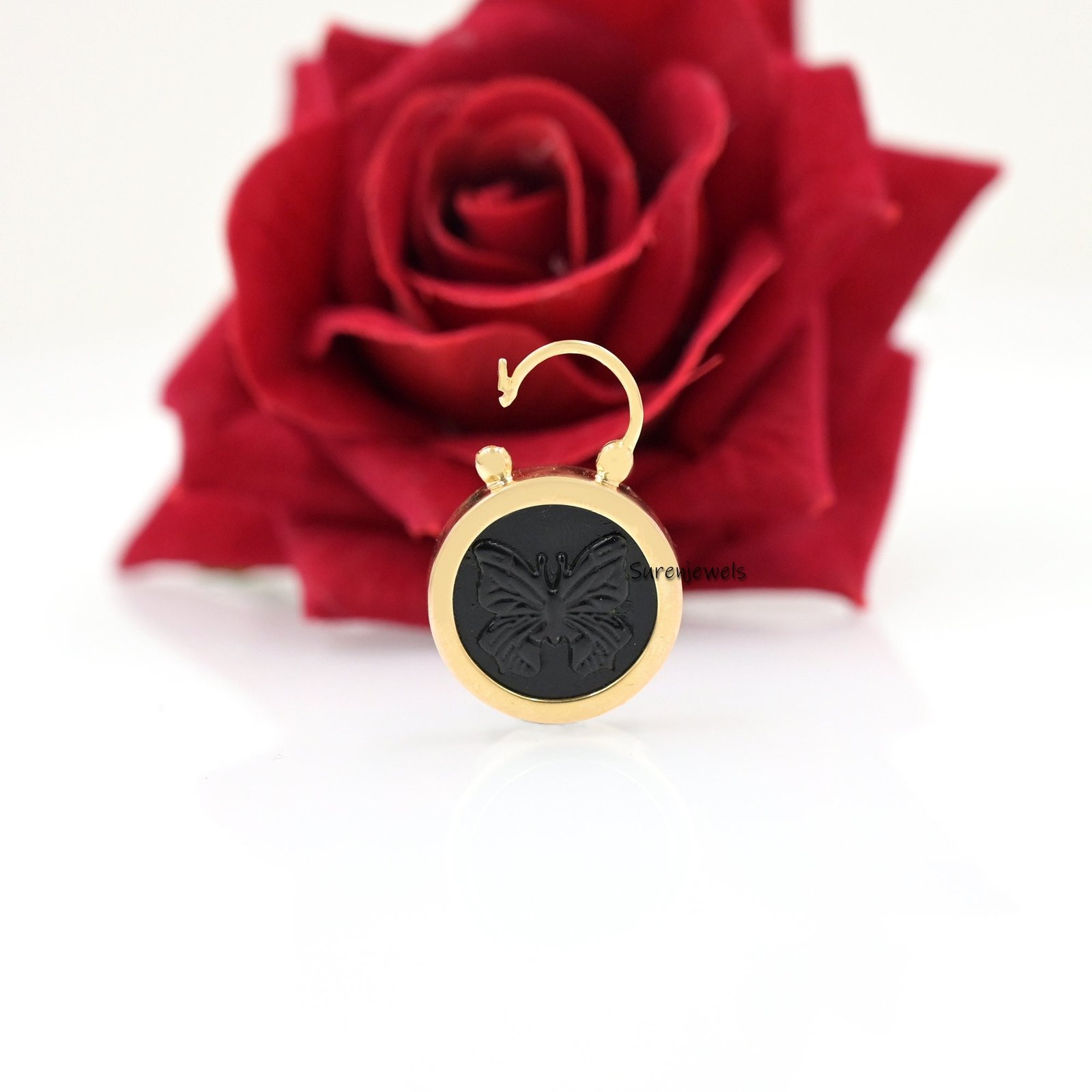 Gemstone Padlock Pendant, Handmade Designer Padlock - View 5 - Suren Jewels | SKU: SJP1624-SLYGAZ-35M Gemstone Padlock Pendant, Handmade Designer Padlock - View 5 - Suren Jewels | SKU: SJP1624-SLYGAZ-35M