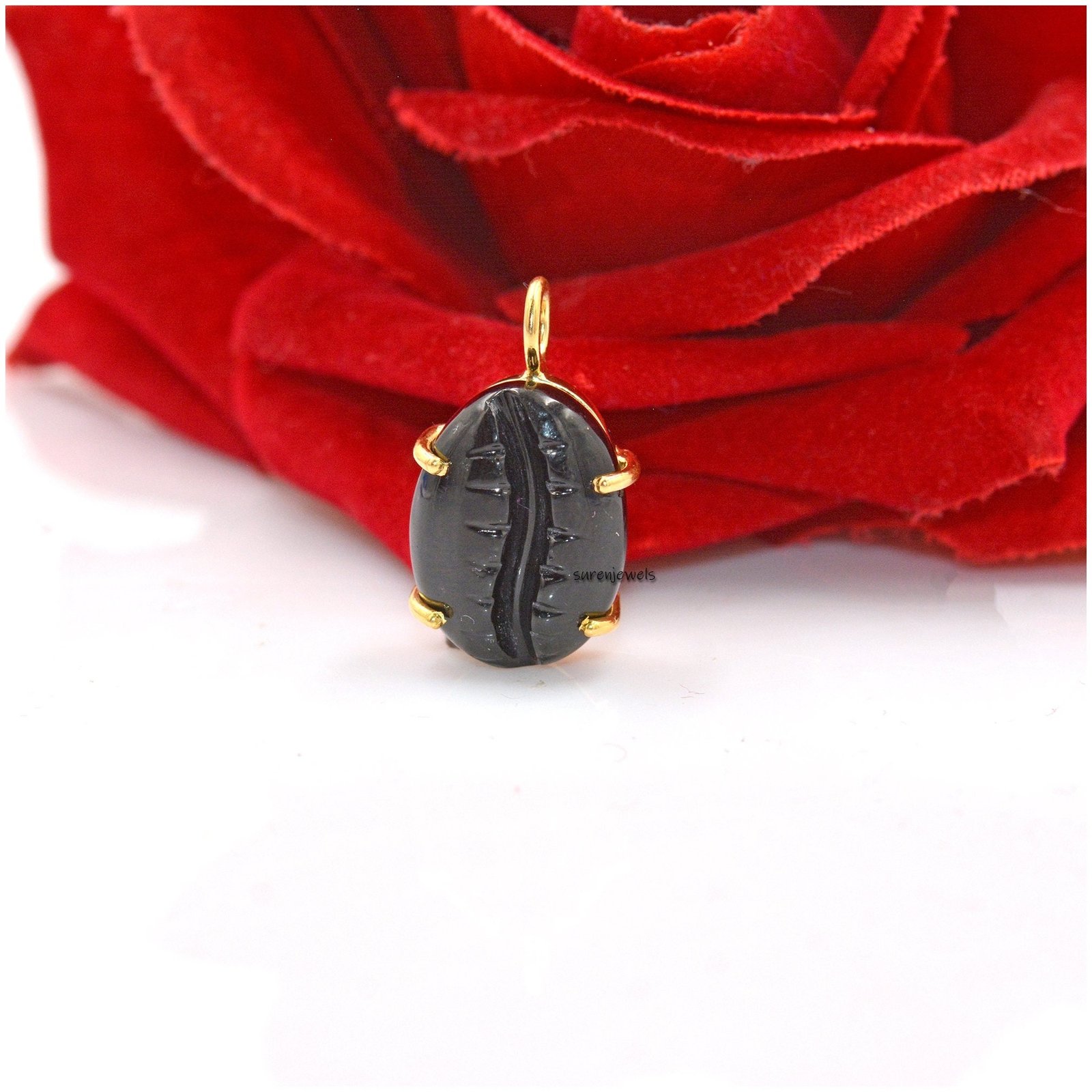 Gemstone Shell Pendant: 925 Silver Kodi Charm - Suren Jewels | SKU: SJP1392 Gemstone Shell Pendant: 925 Silver Kodi Charm - Suren Jewels | SKU: SJP1392