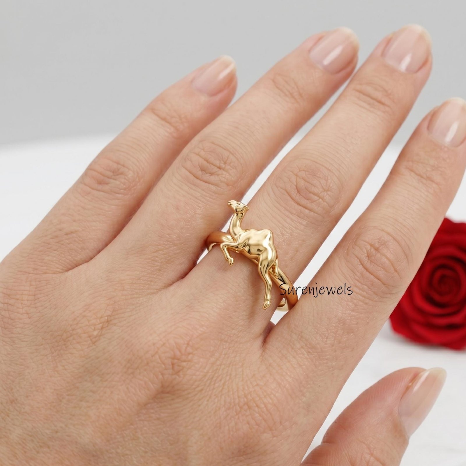 Gold Camel Ring, Dainty Animal Band, Desert Inspired Jewelry, Minimalist Camel Jewelry, Unique Gift for Her, Delicate Gold An Gold Camel Ring, Dainty Animal Band, Desert Inspired Jewelry, Minimalist Camel Jewelry, Unique Gift for Her, Delicate Gold An