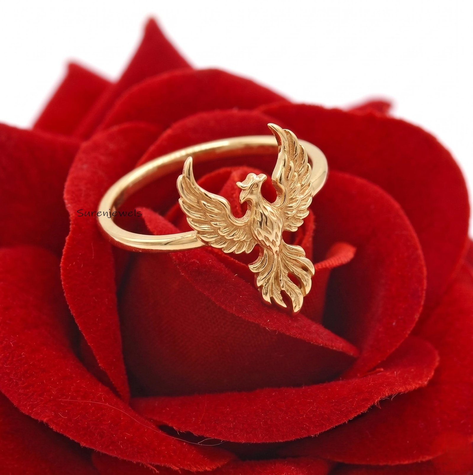 Gold Phoenix Ring, Dainty Bird Ring, Mythical Animal Jewelry, Solid Gold Phoenix Symbol Ring, Minimalist Bird Statement Ring, Gold Phoenix Ring, Dainty Bird Ring, Mythical Animal Jewelry, Solid Gold Phoenix Symbol Ring, Minimalist Bird Statement Ring,