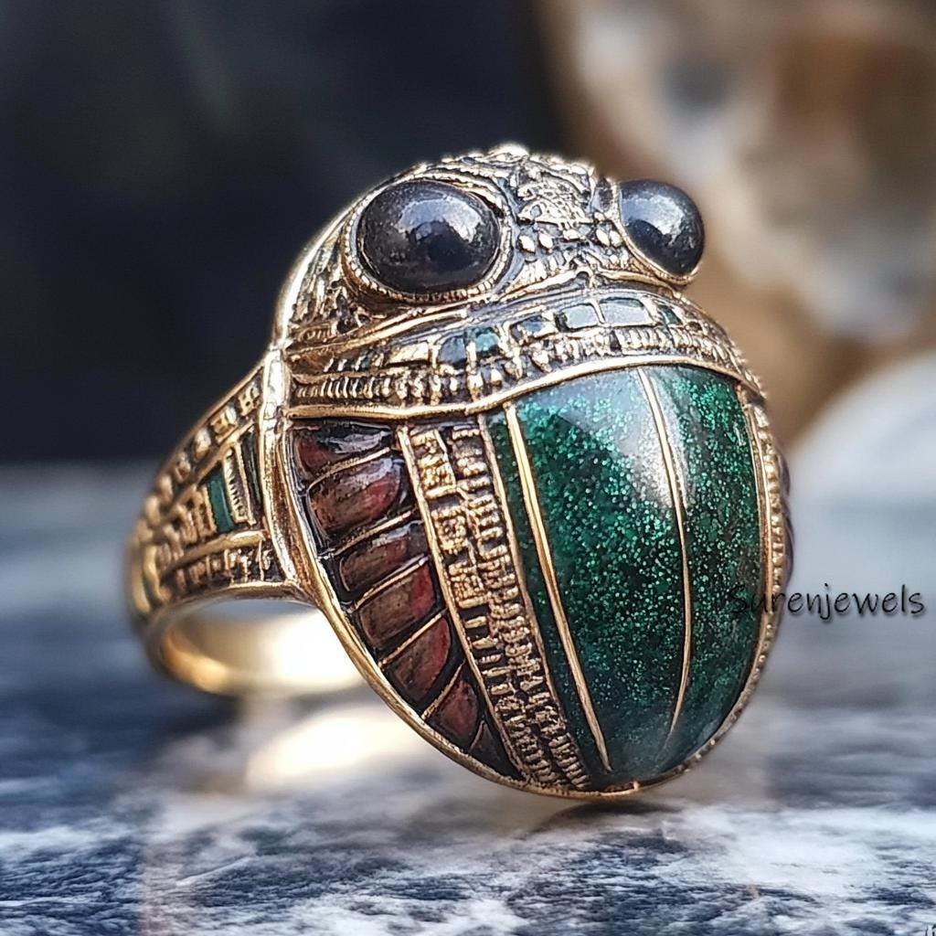Gold Scarab Beetle Ring: Egypt-Inspired CZ Jewelry - View 4 - Suren Jewels | SKU: SJR3020-SLYGELMTLPZBS-US-8,SJR2904-SLYGELMT Gold Scarab Beetle Ring: Egypt-Inspired CZ Jewelry - View 4 - Suren Jewels | SKU: SJR3020-SLYGELMTLPZBS-US-8,SJR2904-SLYGELMT