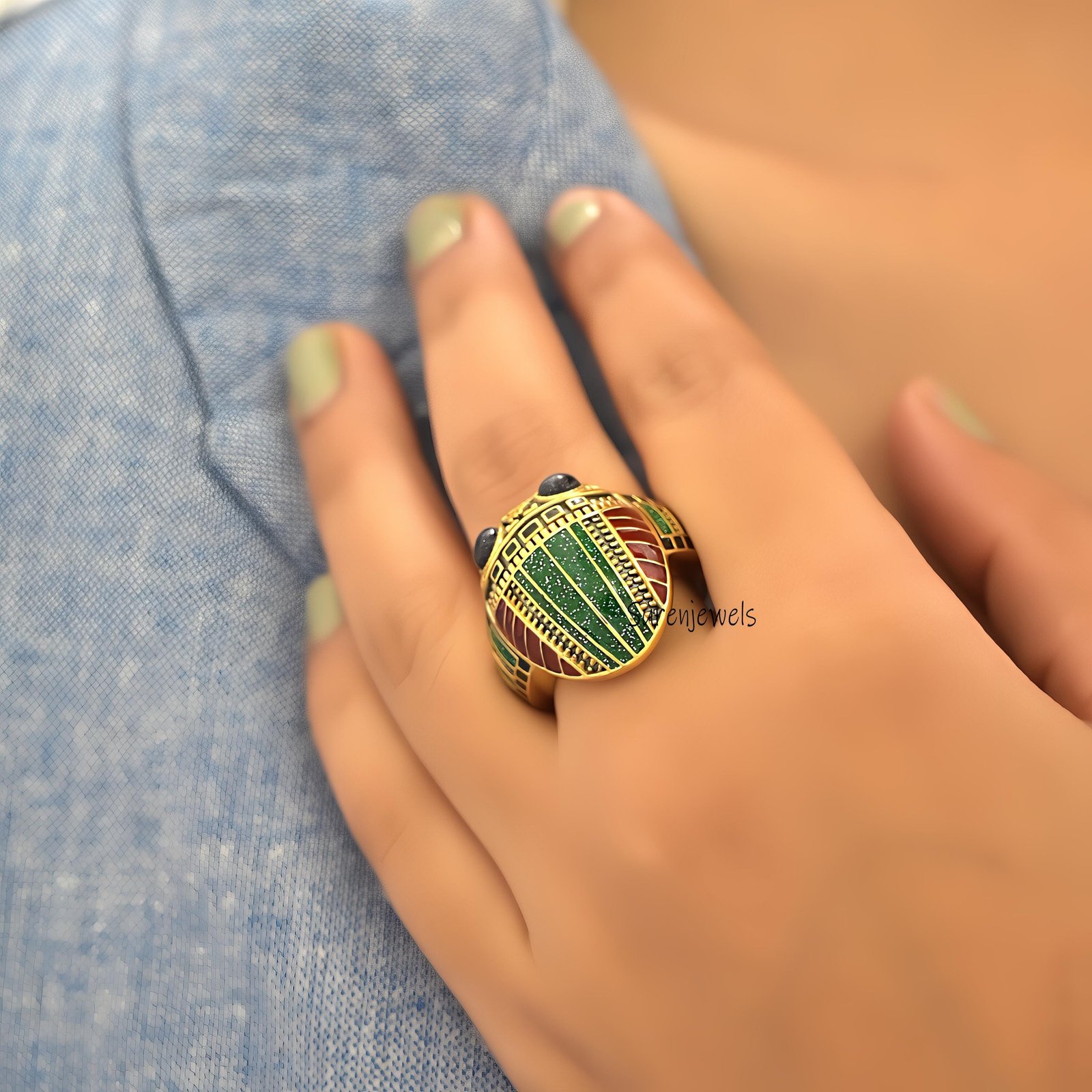 Gold Scarab Beetle Ring: Egypt-Inspired CZ Jewelry - View 7 - Suren Jewels | SKU: SJR3020-SLYGELMTLPZBS-US-8,SJR2904-SLYGELMT Gold Scarab Beetle Ring: Egypt-Inspired CZ Jewelry - View 7 - Suren Jewels | SKU: SJR3020-SLYGELMTLPZBS-US-8,SJR2904-SLYGELMT