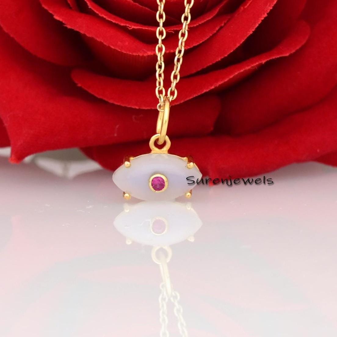 Hand Carved 14k Gold Gemstone Evil Eye Pendant, Carving Jewelry - Suren Jewels | SKU: SJP1156 Hand Carved 14k Gold Gemstone Evil Eye Pendant, Carving Jewelry - Suren Jewels | SKU: SJP1156