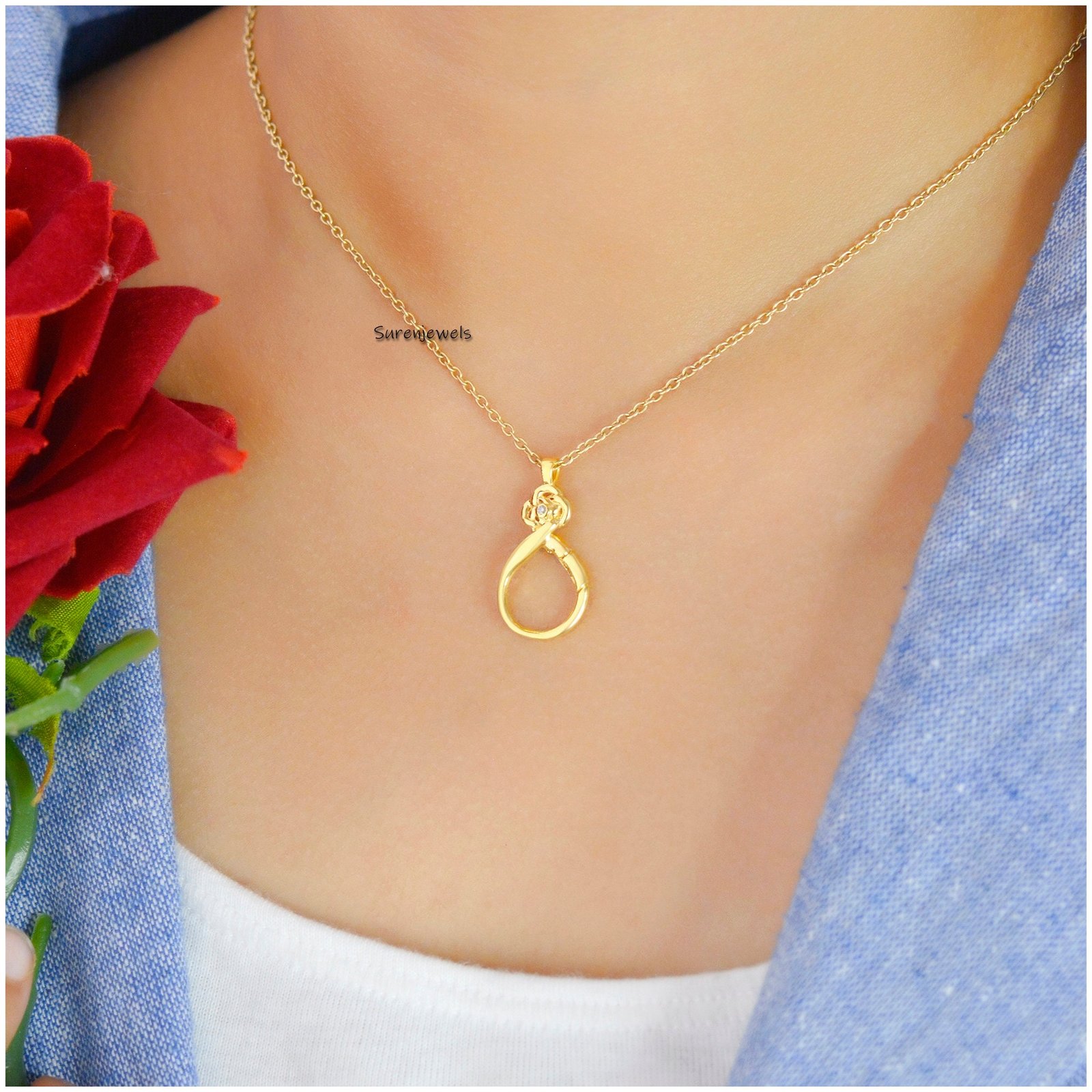 Handmade 14K Gold Diamond Charm Holder Pendant - View 4 - Suren Jewels | SKU: SJP1113-SLNSDI-25M Handmade 14K Gold Diamond Charm Holder Pendant - View 4 - Suren Jewels | SKU: SJP1113-SLNSDI-25M