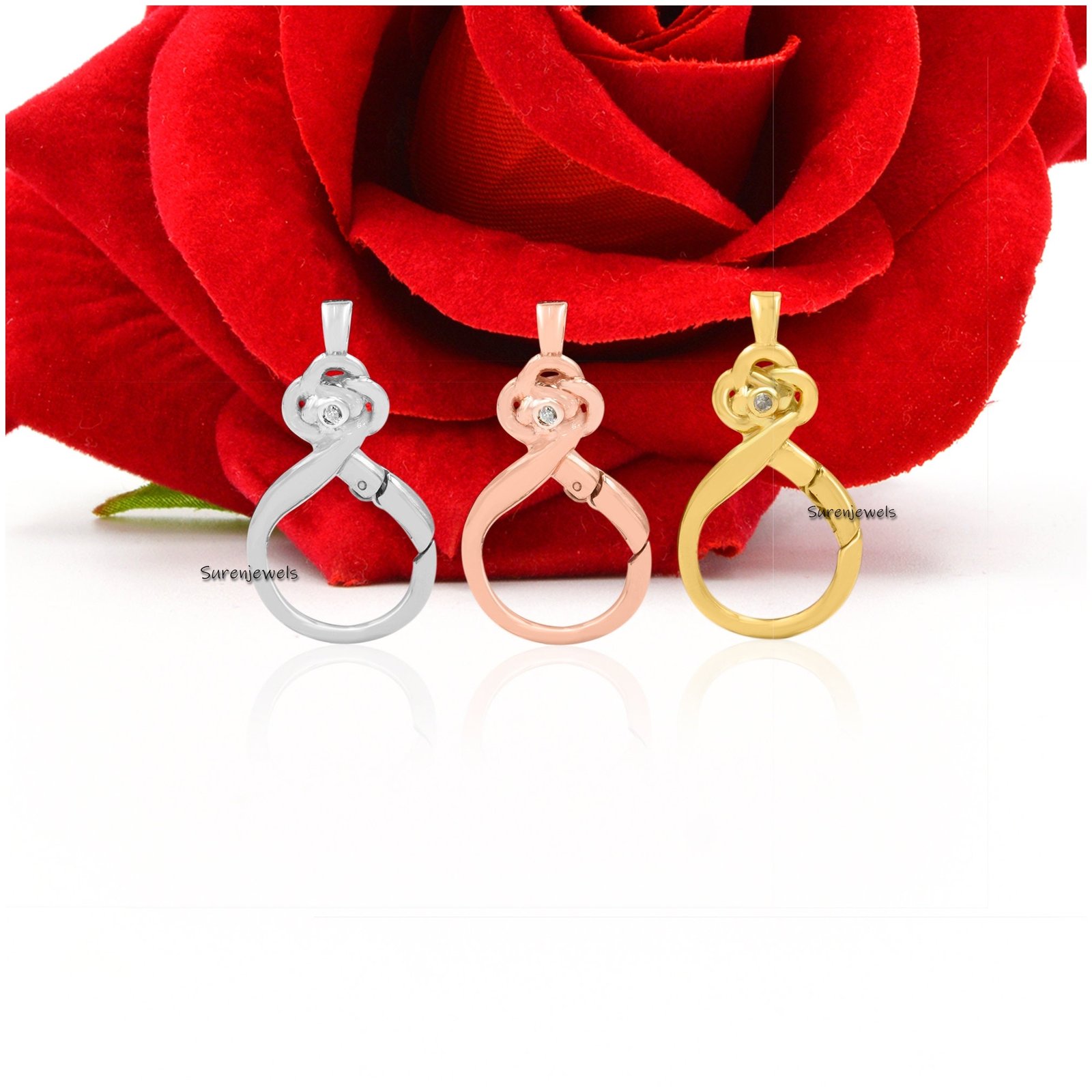 Handmade 14K Gold Diamond Charm Holder Pendant - View 5 - Suren Jewels | SKU: SJP1113-SLNSDI-25M Handmade 14K Gold Diamond Charm Holder Pendant - View 5 - Suren Jewels | SKU: SJP1113-SLNSDI-25M
