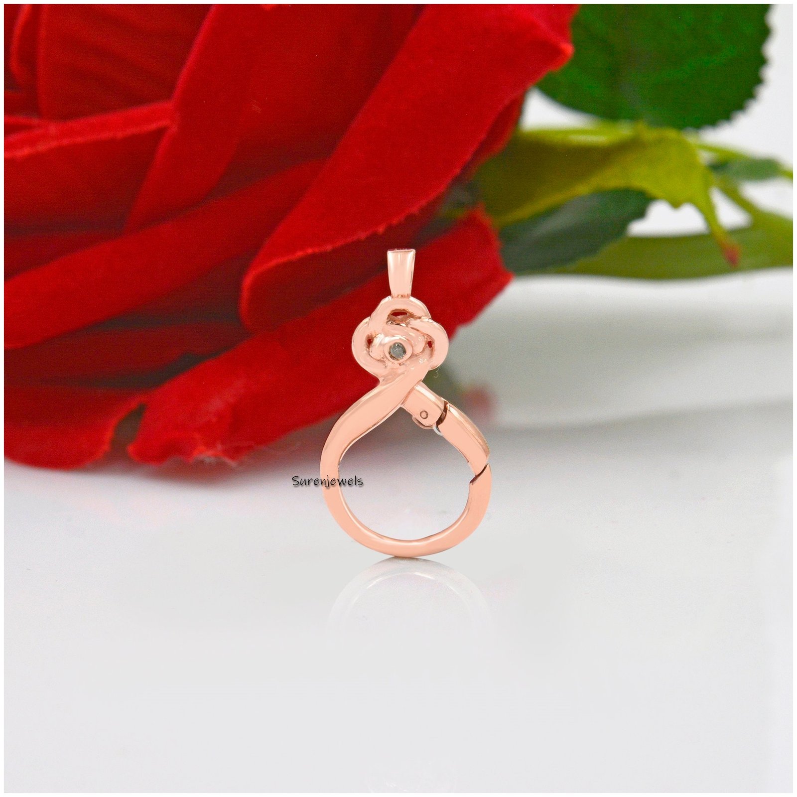 Handmade 14K Gold Diamond Charm Holder Pendant - View 6 - Suren Jewels | SKU: SJP1113-SLNSDI-25M Handmade 14K Gold Diamond Charm Holder Pendant - View 6 - Suren Jewels | SKU: SJP1113-SLNSDI-25M