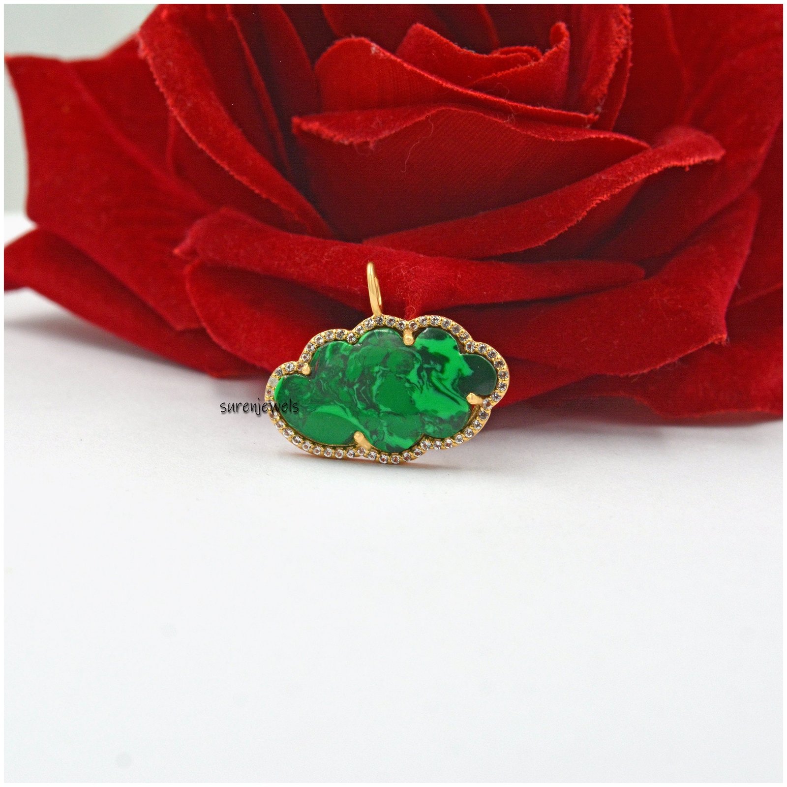Handmade 14k Gold Gemstone Cloud Pendant: Designer Charm - View 6 - Suren Jewels | SKU: SJP1318-SLYGLBWT-22M Handmade 14k Gold Gemstone Cloud Pendant: Designer Charm - View 6 - Suren Jewels | SKU: SJP1318-SLYGLBWT-22M