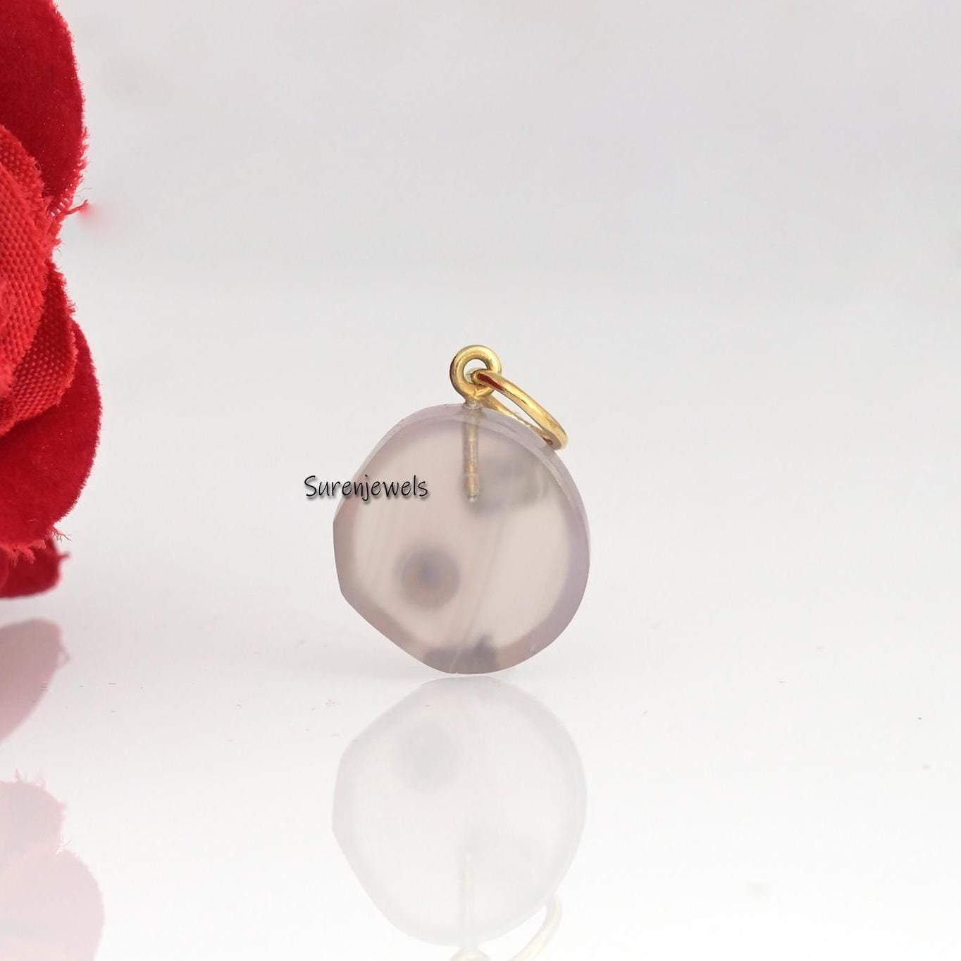 Handmade 14k Gold Gemstone Pendant: Oval Jewelry - View 2 - Suren Jewels | SKU: SJP3438-SLYGGCHBTBCZ-30M Handmade 14k Gold Gemstone Pendant: Oval Jewelry - View 2 - Suren Jewels | SKU: SJP3438-SLYGGCHBTBCZ-30M