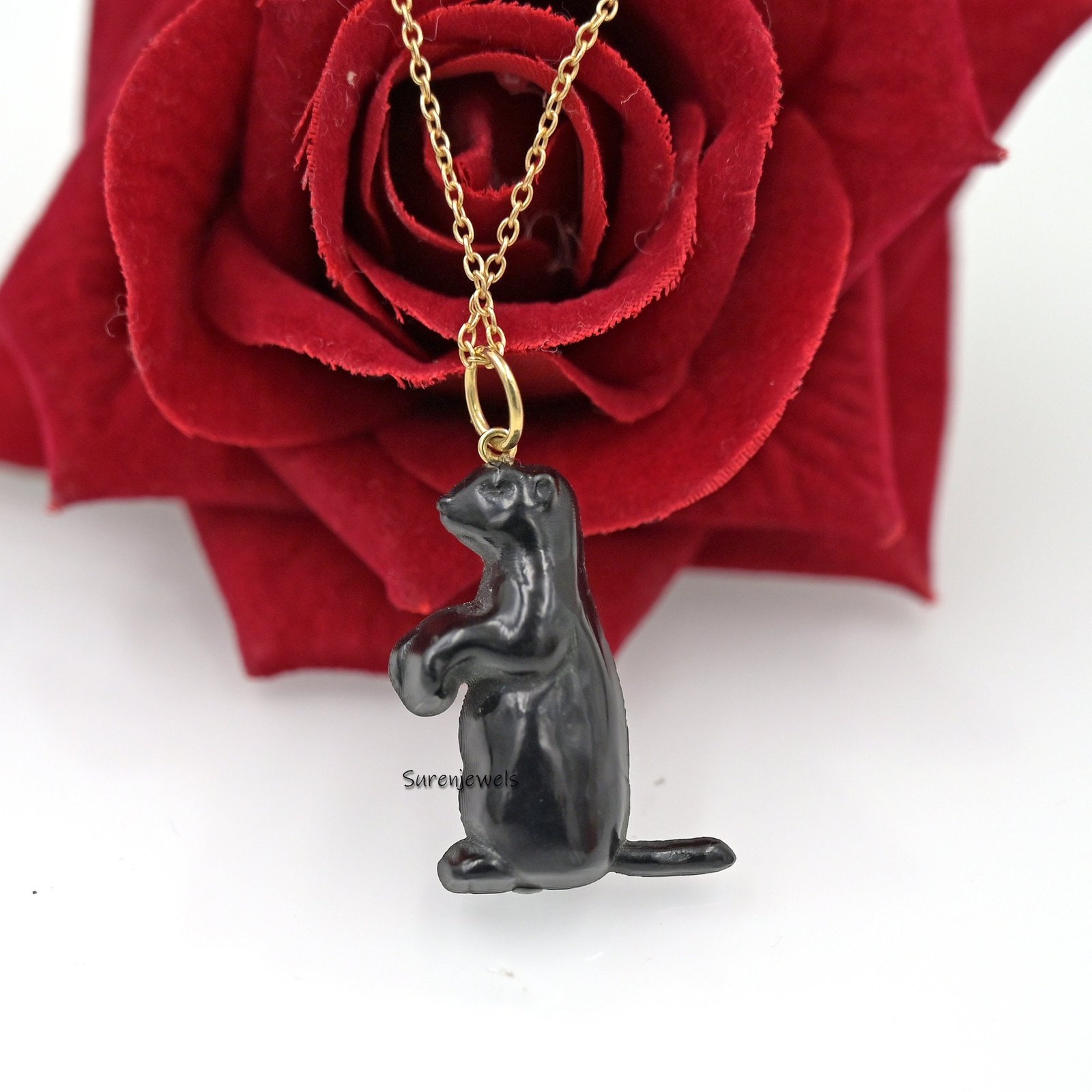 Handmade Carved Gemstone Penguin Pendant: Designer Charm - Suren Jewels | SKU: SJP3065-SLRHLPZ-35M Handmade Carved Gemstone Penguin Pendant: Designer Charm - Suren Jewels | SKU: SJP3065-SLRHLPZ-35M