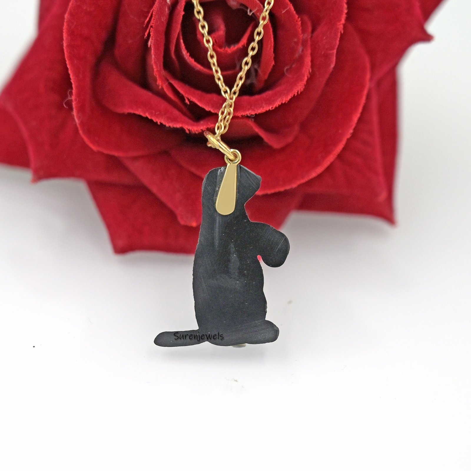Handmade Carved Gemstone Penguin Pendant: Designer Charm - View 4 - Suren Jewels | SKU: SJP3065-SLRHLPZ-35M Handmade Carved Gemstone Penguin Pendant: Designer Charm - View 4 - Suren Jewels | SKU: SJP3065-SLRHLPZ-35M
