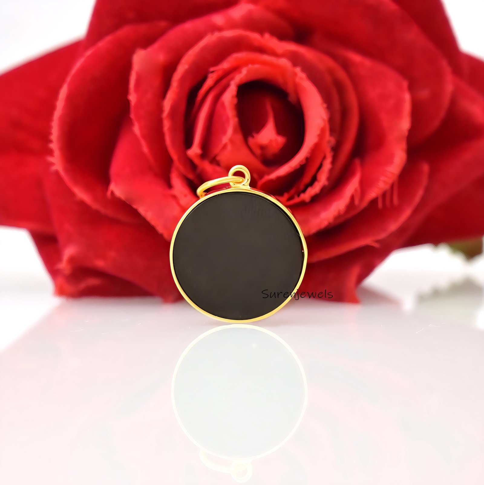 Handmade Gemstone Compass Pendant, Designer Style - View 7 - Suren Jewels | SKU: SJP4859-SLYGBOMG-25M Handmade Gemstone Compass Pendant, Designer Style - View 7 - Suren Jewels | SKU: SJP4859-SLYGBOMG-25M