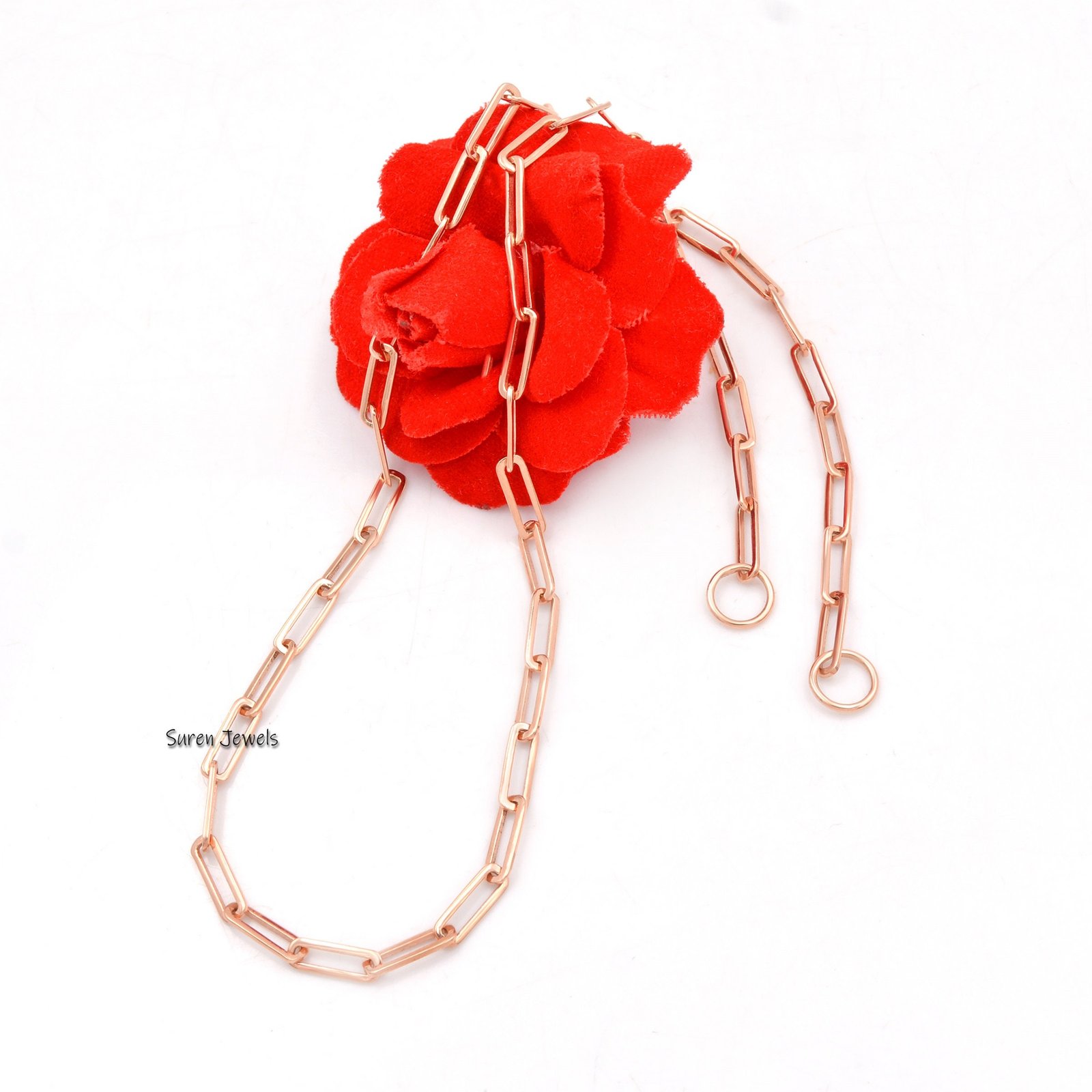 Handmade Gold Plated Carabiner Lock Chain: 925 Silver Link Bar Jewelry - Suren Jewels | SKU: SJN47-/ G1-14KYG-10M-18I Handmade Gold Plated Carabiner Lock Chain: 925 Silver Link Bar Jewelry - Suren Jewels | SKU: SJN47-/ G1-14KYG-10M-18I