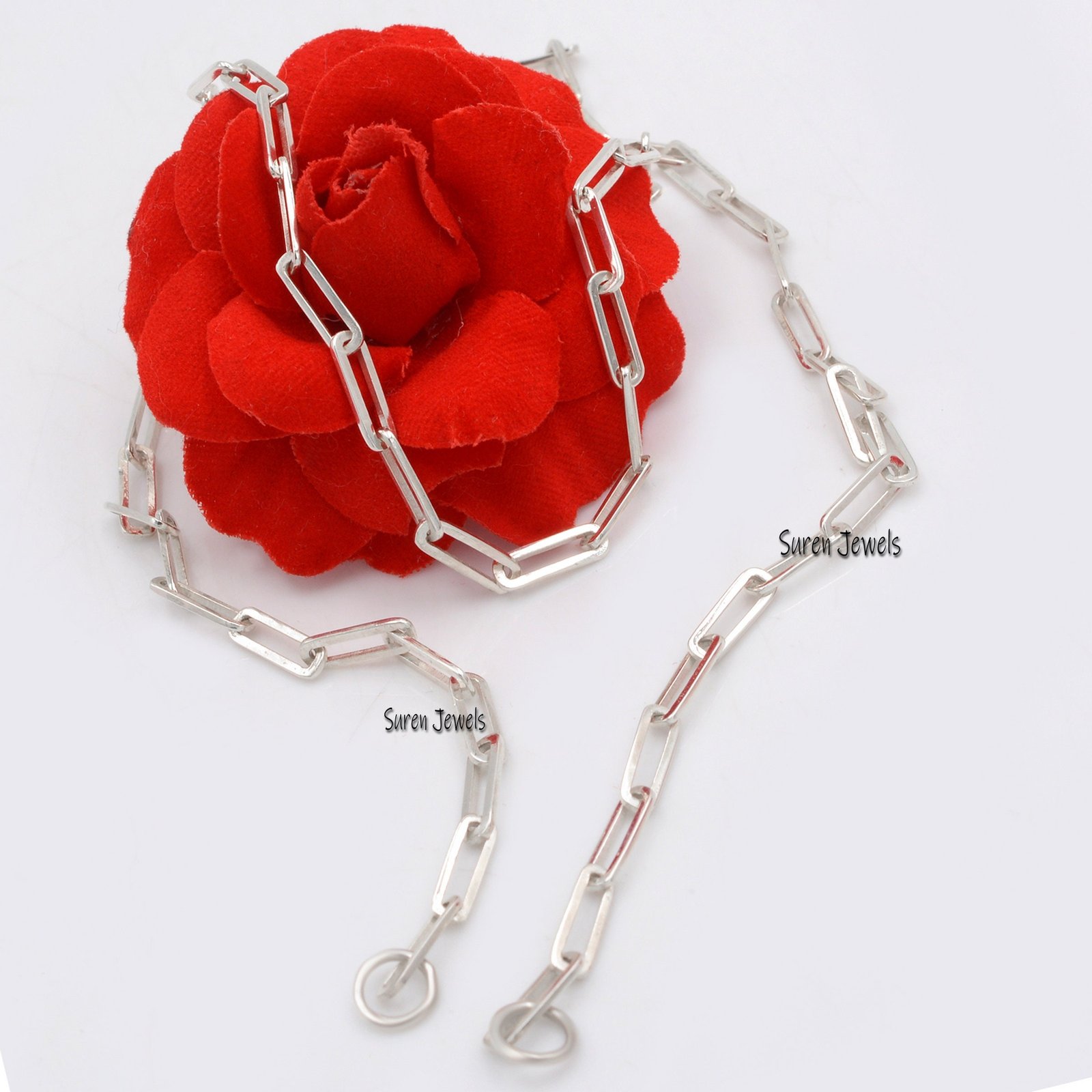 Handmade Gold Plated Carabiner Lock Chain: 925 Silver Link Bar Jewelry - View 7 - Suren Jewels | SKU: SJN47-/ G1-14KYG-10M-18 Handmade Gold Plated Carabiner Lock Chain: 925 Silver Link Bar Jewelry - View 7 - Suren Jewels | SKU: SJN47-/ G1-14KYG-10M-18