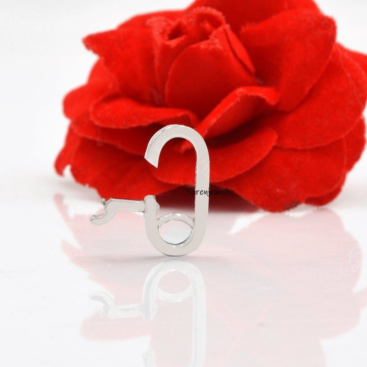Handmade Sterling Silver Charm Hanger, Wire Charm Holder - View 2 - Suren Jewels | SKU: SJP597-SLWG Handmade Sterling Silver Charm Hanger, Wire Charm Holder - View 2 - Suren Jewels | SKU: SJP597-SLWG