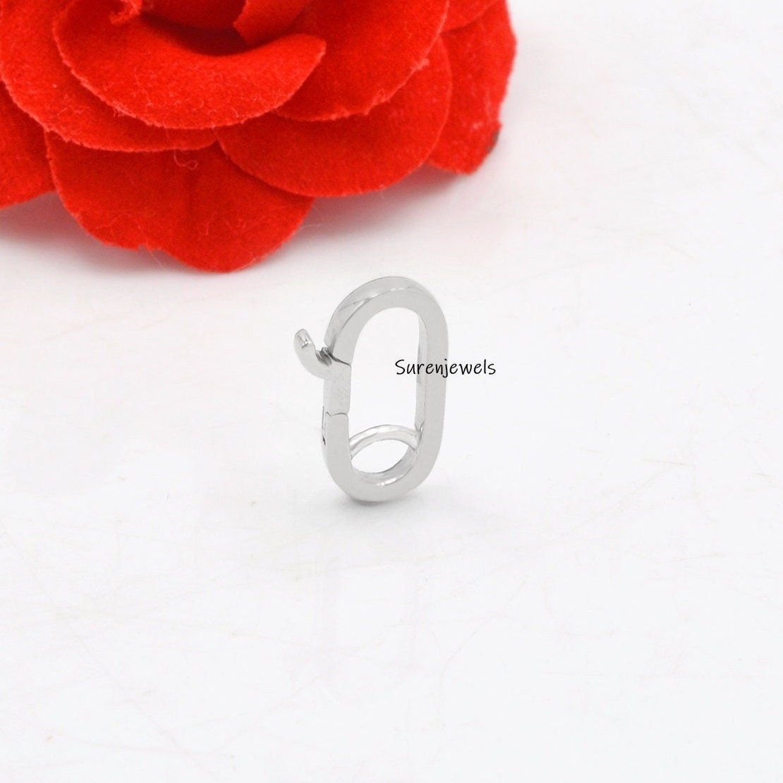 Handmade Sterling Silver Charm Hanger, Wire Charm Holder - View 3 - Suren Jewels | SKU: SJP597-SLWG Handmade Sterling Silver Charm Hanger, Wire Charm Holder - View 3 - Suren Jewels | SKU: SJP597-SLWG