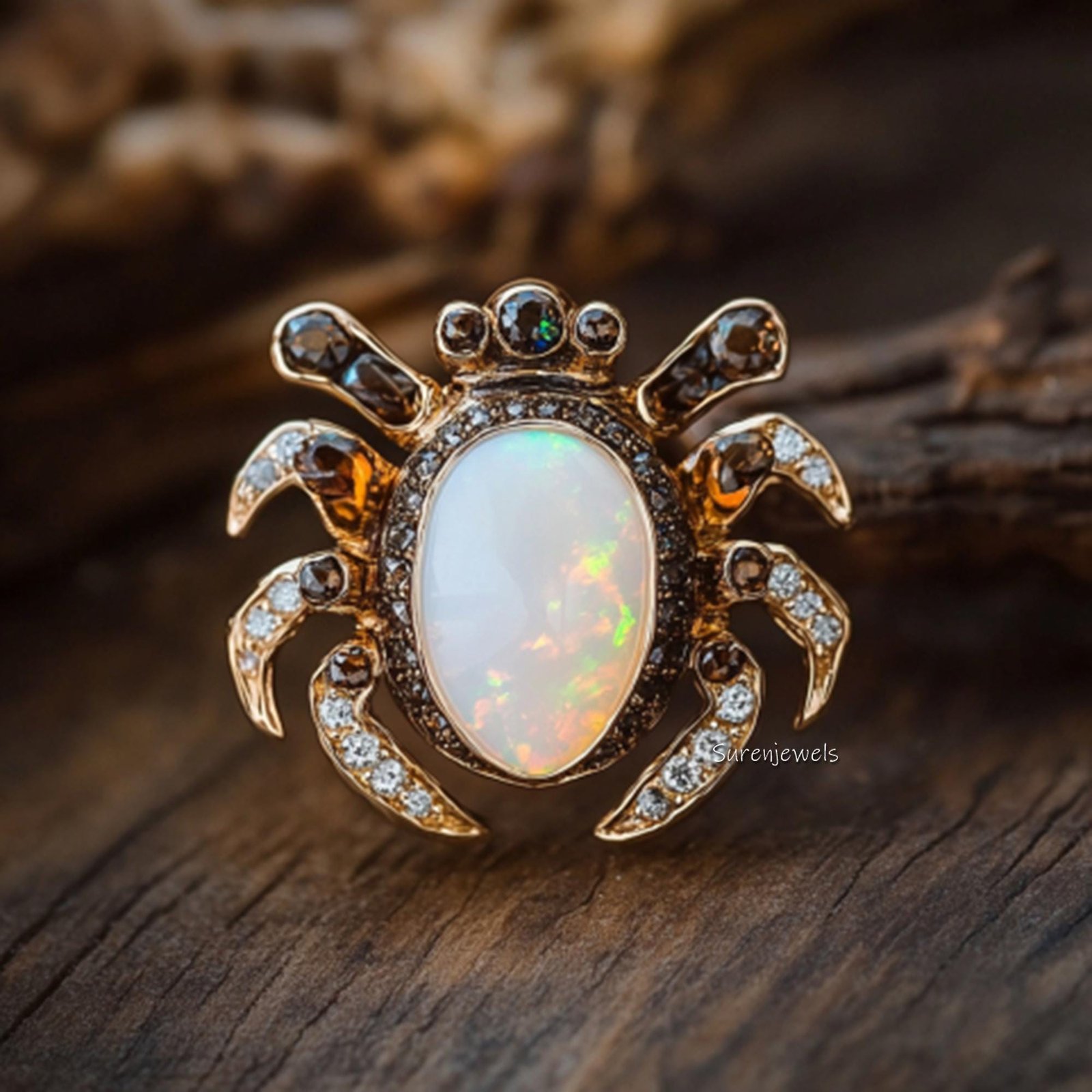 Opal Beetle Earrings, Unique Insect Statement Earrings, Gold Gemstone Bug Earrings, Nature Inspired Jewelry, Luxury Statement Opal Beetle Earrings, Unique Insect Statement Earrings, Gold Gemstone Bug Earrings, Nature Inspired Jewelry, Luxury Statement