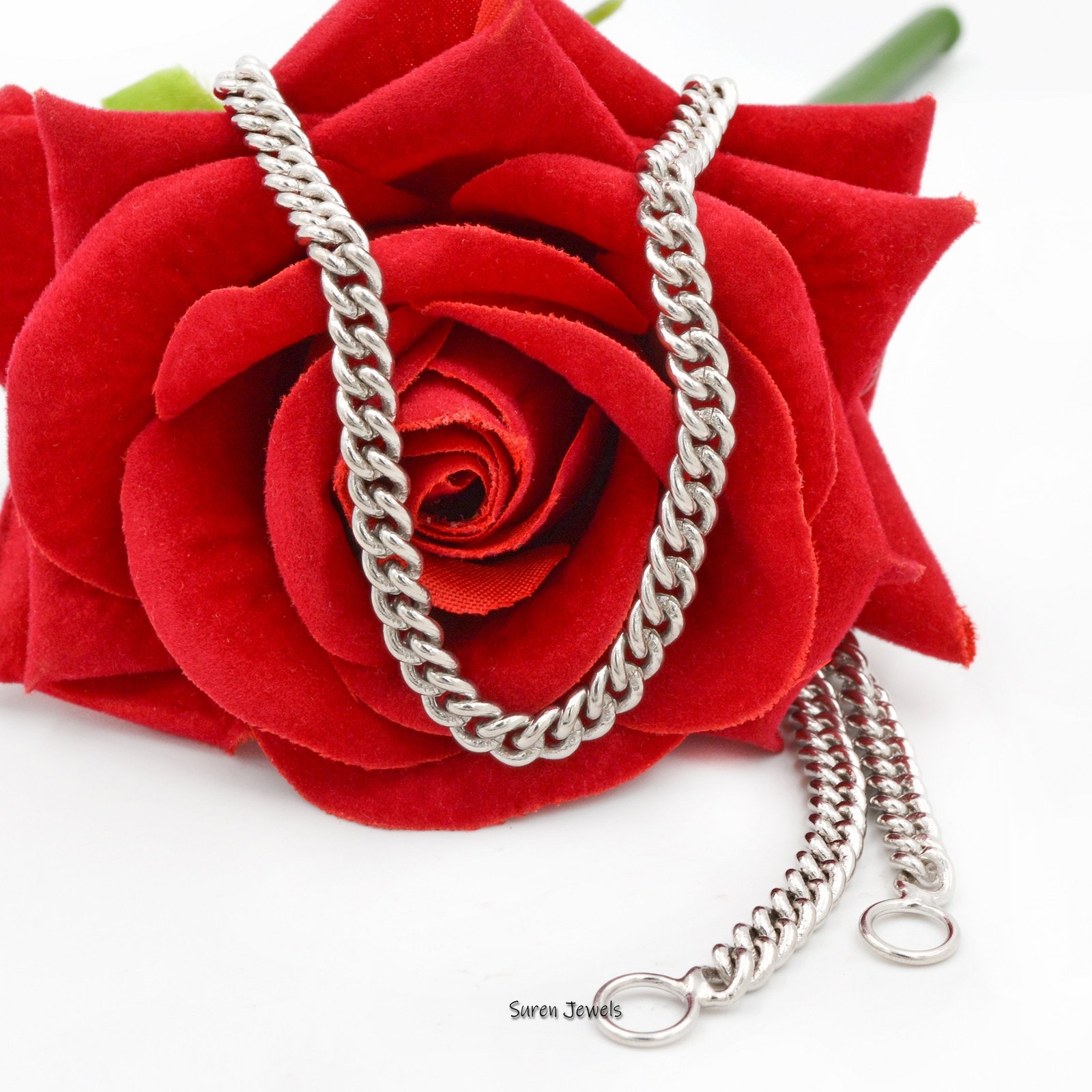 Oxidized 925 Sterling Silver Curb Chain Necklace - 18 Inch - Suren Jewels | SKU: G17-SLOXYG-26I Oxidized 925 Sterling Silver Curb Chain Necklace - 18 Inch - Suren Jewels | SKU: G17-SLOXYG-26I