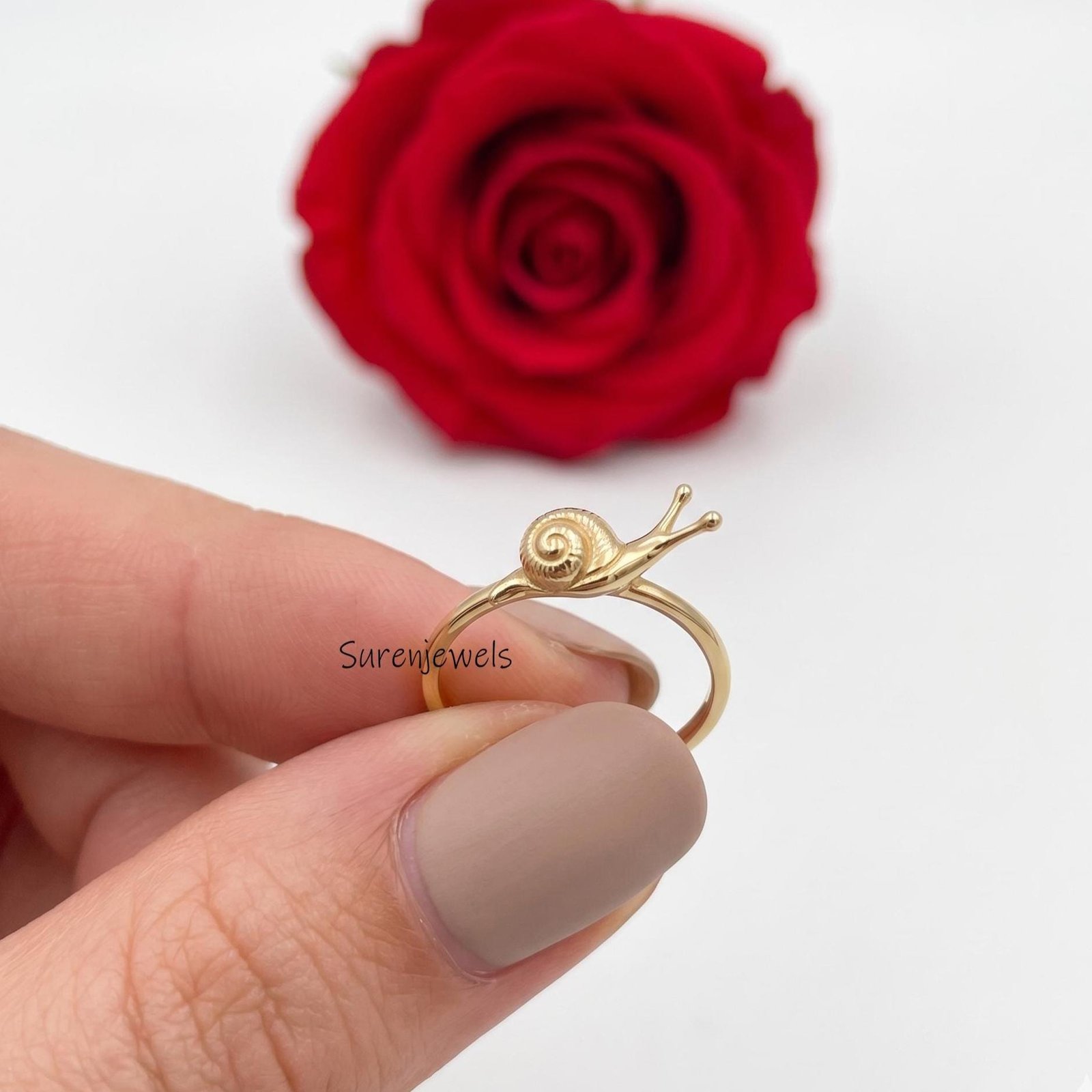 Solid 14K Gold Snail Ring, Dainty Snail Ring, Gold Snail Jewelry, Unique Sea Animal Inspired Wear Ring, Spiral Shell Ring, S Solid 14K Gold Snail Ring, Dainty Snail Ring, Gold Snail Jewelry, Unique Sea Animal Inspired Wear Ring, Spiral Shell Ring, S