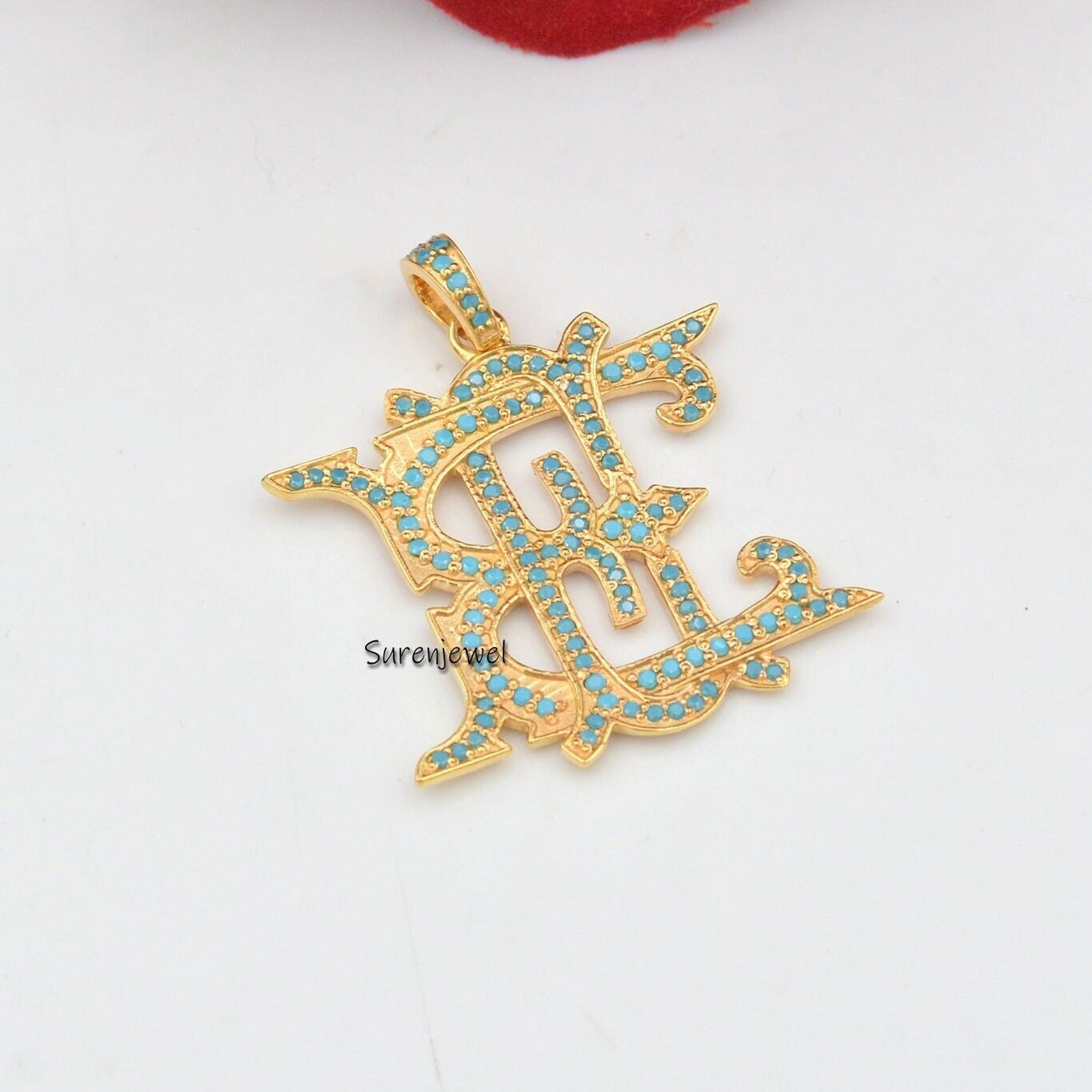 Sterling Silver Diamond Monogram Pendant: Custom Alphabet Jewelry - Suren Jewels | SKU: SJP424-SLOXDI-AS Sterling Silver Diamond Monogram Pendant: Custom Alphabet Jewelry - Suren Jewels | SKU: SJP424-SLOXDI-AS