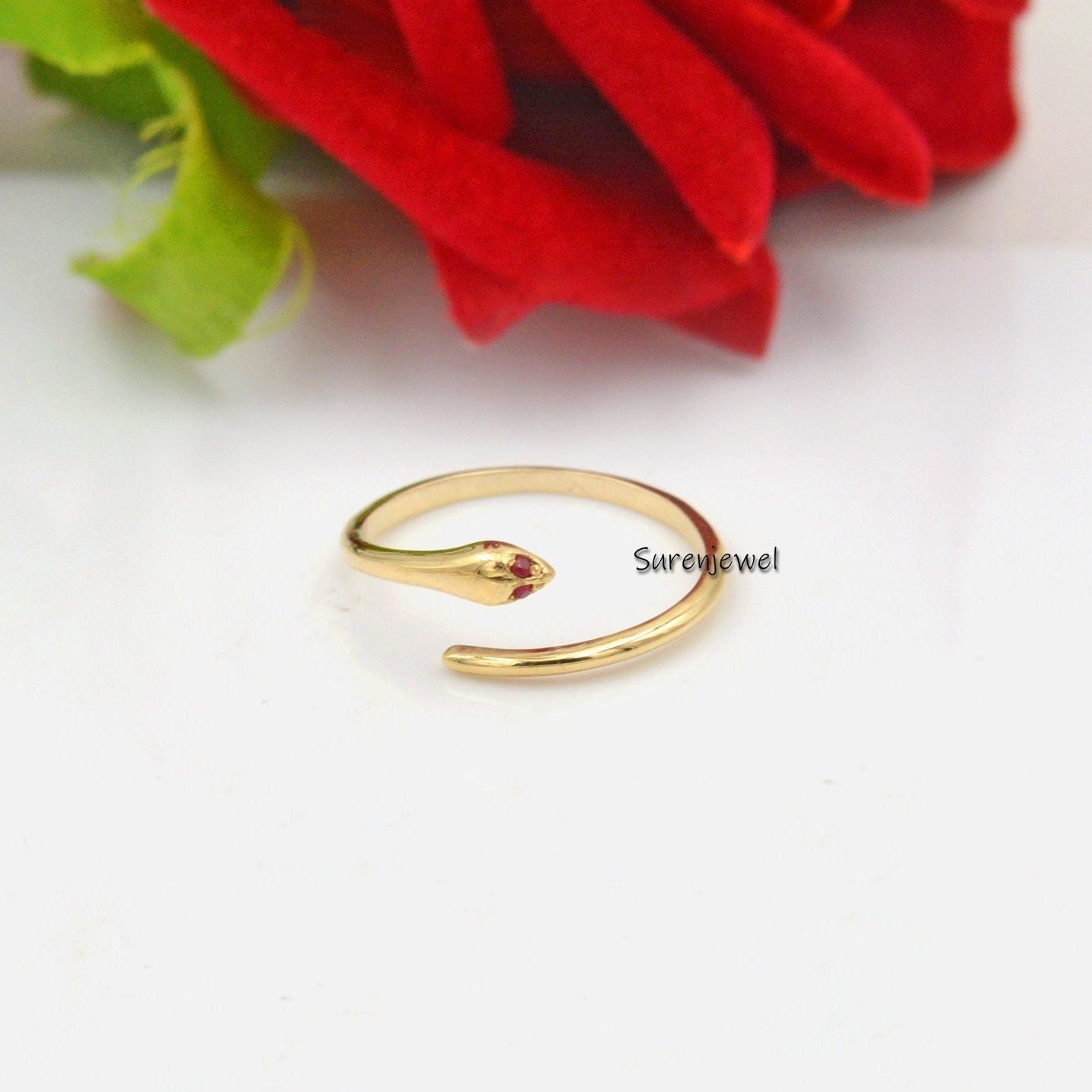 Sterling Silver Diamond Snake Ring - Adjustable Jewelry - Suren Jewels | SKU: SJR03-SLYGDI Sterling Silver Diamond Snake Ring - Adjustable Jewelry - Suren Jewels | SKU: SJR03-SLYGDI