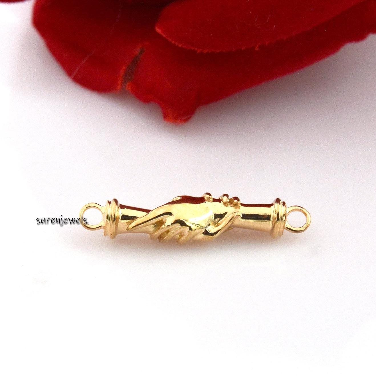 Sterling Silver Figa Hand Pendant: Good Luck Charm Jewelry - View 6 - Suren Jewels | SKU: SJP52-SLYG-35M-N41-18I Sterling Silver Figa Hand Pendant: Good Luck Charm Jewelry - View 6 - Suren Jewels | SKU: SJP52-SLYG-35M-N41-18I