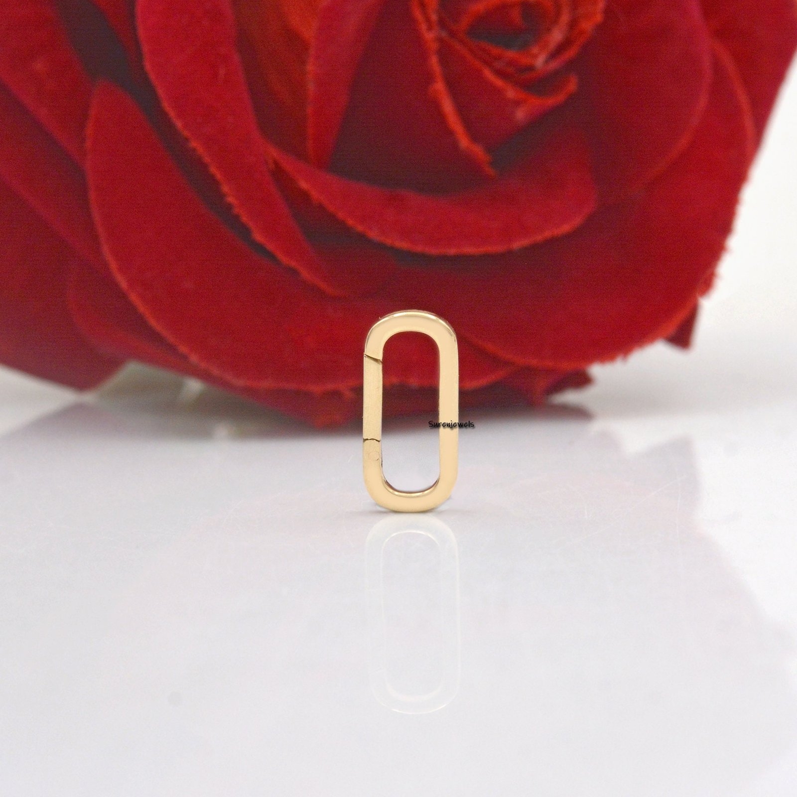 Sterling Silver Oval Charm Holder Clasp: Charm Enhancer Pendant - View 7 - Suren Jewels | SKU: SJP445-SLYG-N47-18I-925 Sterling Silver Oval Charm Holder Clasp: Charm Enhancer Pendant - View 7 - Suren Jewels | SKU: SJP445-SLYG-N47-18I-925