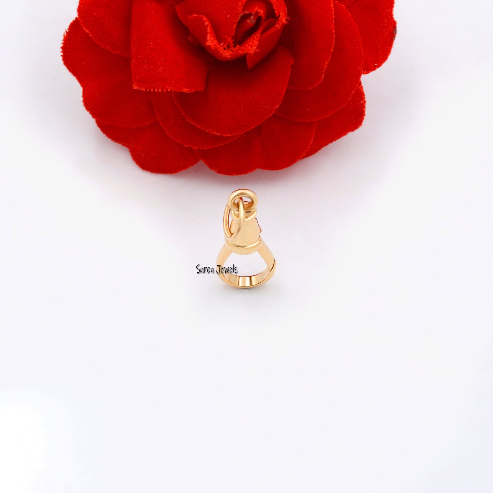 Sterling Silver Swivel Clasp: Triggerless 925 Push Lock Pendant - View 5 - Suren Jewels | SKU: SJF09-SLYG Sterling Silver Swivel Clasp: Triggerless 925 Push Lock Pendant - View 5 - Suren Jewels | SKU: SJF09-SLYG